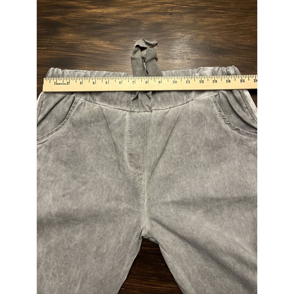 Made in Italy Gray Crinkle Pant Viscosa Blend with Stripe Side Size 2 - Picture 9 of 9